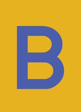 Yellow and Orange B Logo - Yellow Letter B as Poster by JUNIQE | JUNIQE UK
