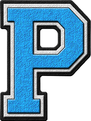 Blue Letter P Logo - Presentation Alphabets: Light Blue Varsity Letter P