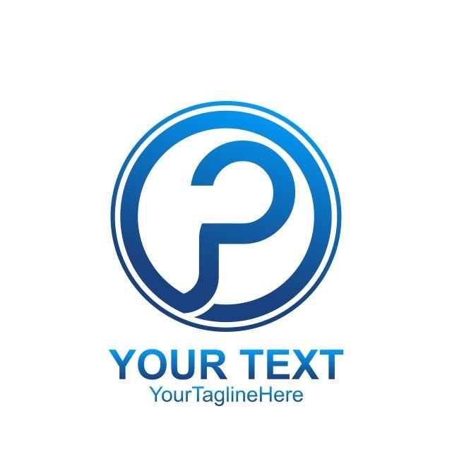 Blue Letter P Logo - initial letter p logo template colored blue circle design Template ...