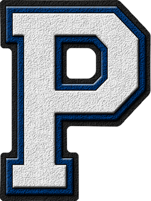 Blue Letter P Logo - Presentation Alphabets: White & Royal Blue Varsity Letter P