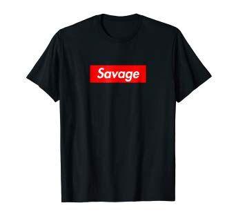 Cool Savage Logo - Savage T Shirt Cool Red box logo: Clothing