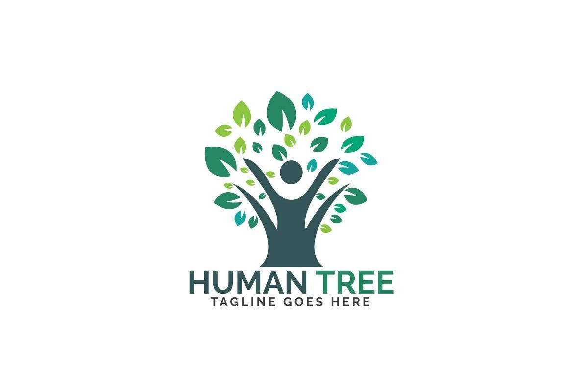 Tree Logo - Human tree logo design. Healthy people tree logo