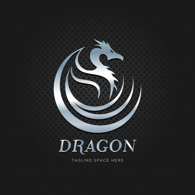Silver Dragon Logo - Metal silver dragon logo Vector | Premium Download