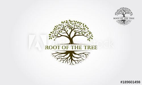 Tree Logo - Root Of The Tree logo illustration. Vector silhouette of a tree
