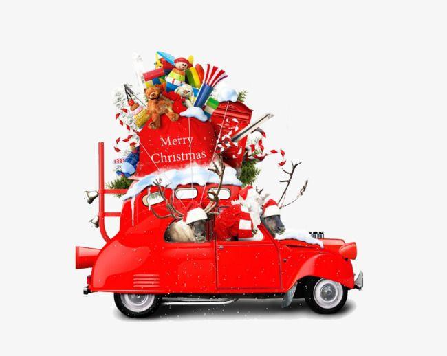 Little Red Car Logo - Christmas Little Red Car Material Free To Pull, Car Clipart
