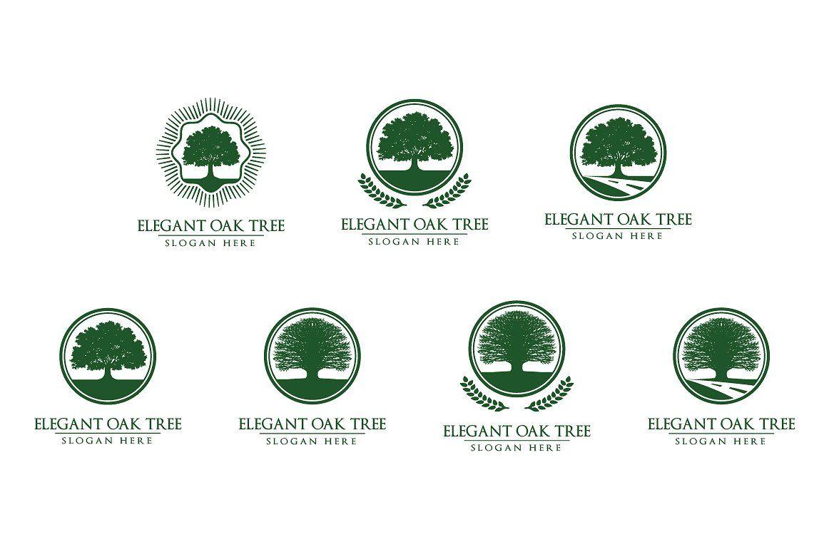 Tree Logo - Green Oak Tree Logo vol 2