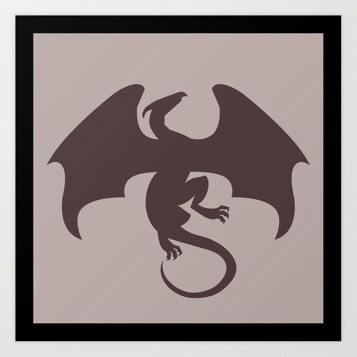 Silver Dragon Logo - Silver Dragon Emblem Art Print by ndrayton | Society6