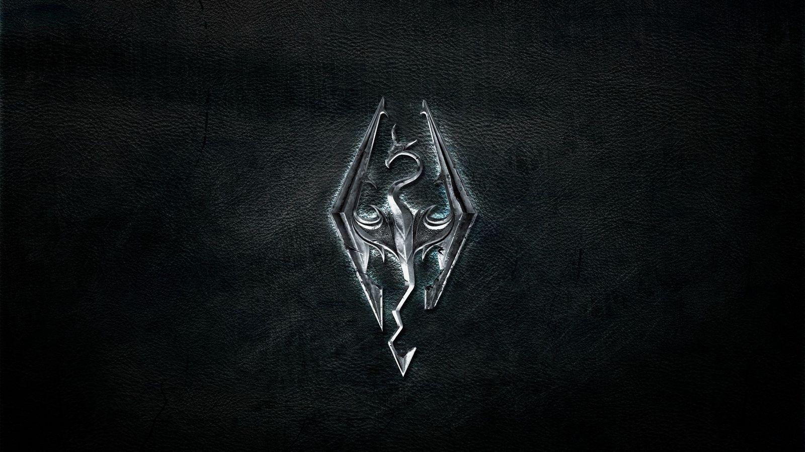 Silver Dragon Logo - Download wallpaper 1600x900 the elder scrolls, emblem, background