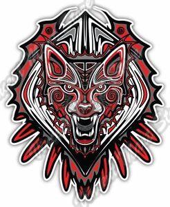 Native Wolf Logo - Wolf Haida Native American Indian Aztec Car Bumper Vinyl Sticker ...