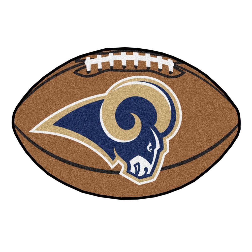 Rams Football Logo - FANMATS NFL San Diego Chargers Brown 2 ft. x 3 ft. Specialty Area ...