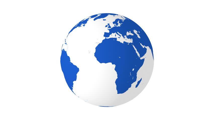 White and Blue Earth Logo - Rotating Blue Earth 4k Animation Video de stock (totalmente libre de ...