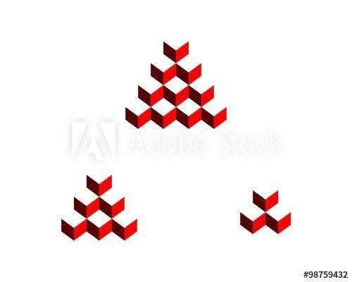 Triangle Box Logo - triangle stacked box logo template this stock vector