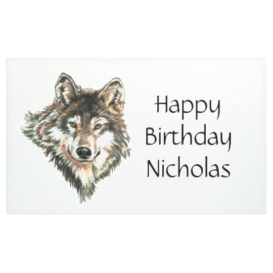 Native Wolf Logo - Watercolor Gray Wolf Logo Custom Name wolves Banner | Zazzle.ca