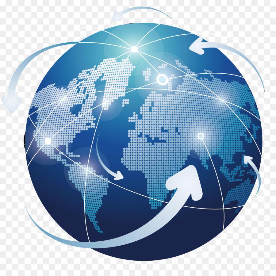 Blue White World Globe Logo - Globe Logo Clip art - White signal orbit the Earth png download ...