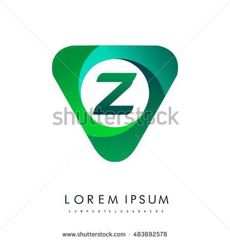 Companies with Triangle Green Logo - Logo Z letter, green colored in the triangle shape, Vector design