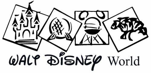 Walt Disney Parks Logo - Disney World Park Logos Hidden MickeyDecal Car Notebook Case Disney