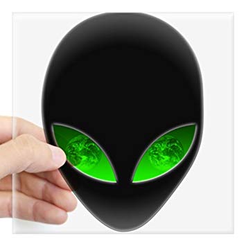 Cool Alien Logo - CafePress Cool Alien Earth Eye Reflection Sticker Square