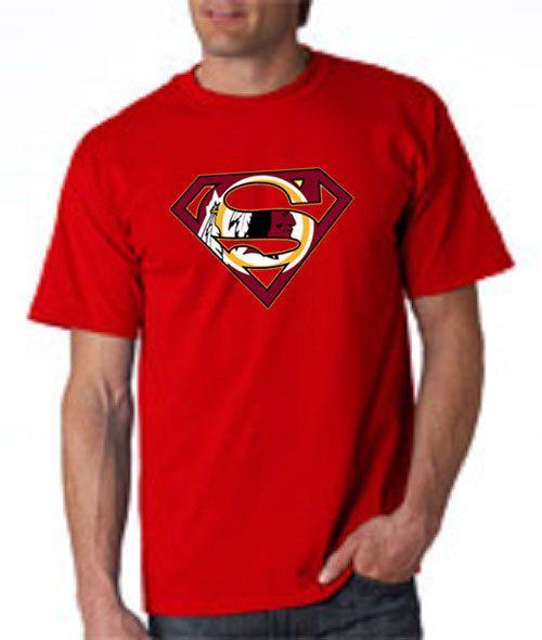 Redskins Superman Logo - Centered on the chest of the shirt is a Superman logo with a ...
