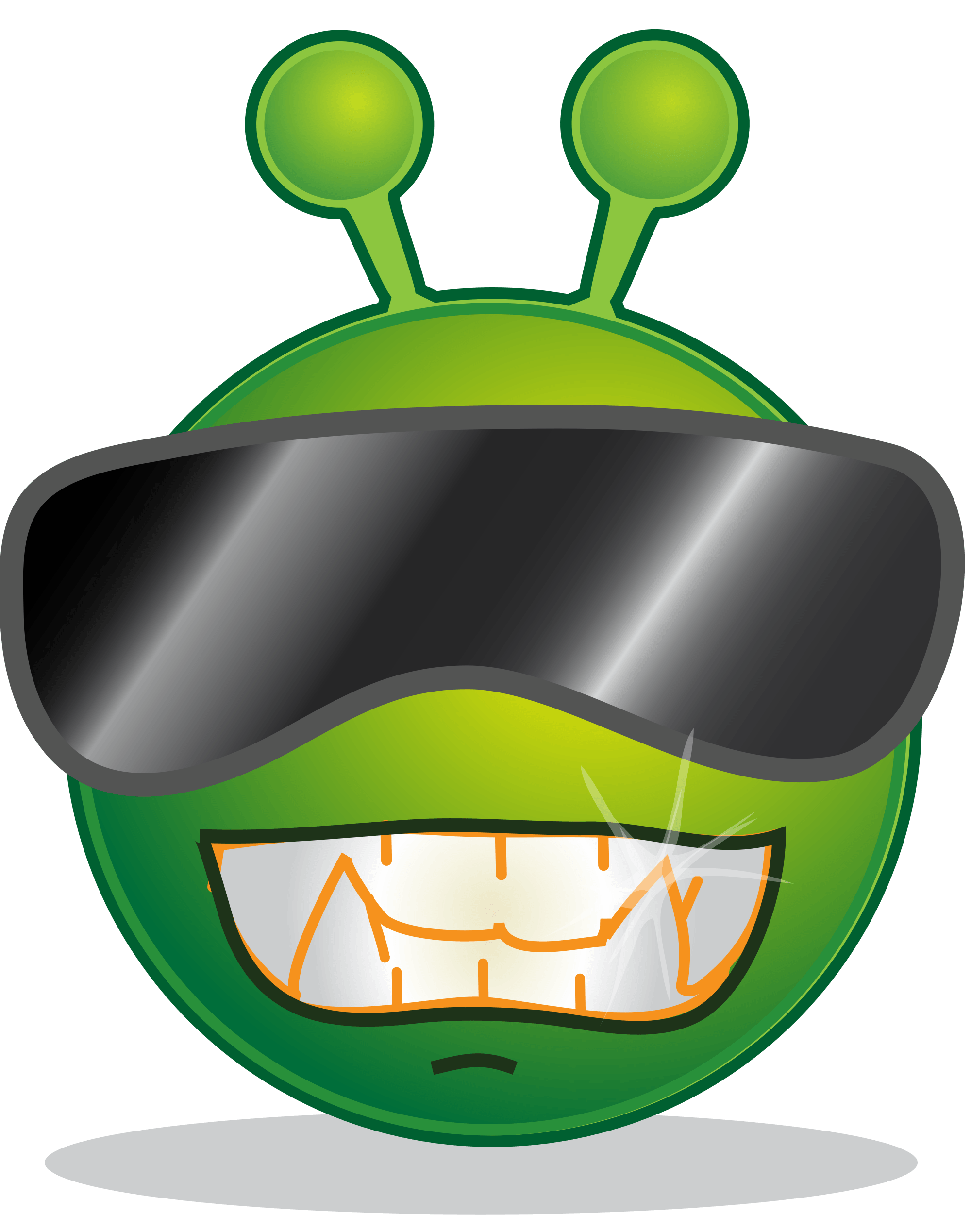 Cool Alien Logo - Smiley green alien cool.svg