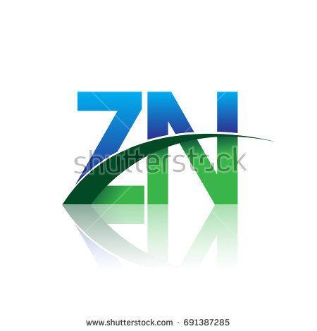 Companies with Triangle Green Logo - initial letter ZN logotype company name colored blue and green ...
