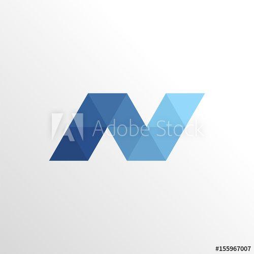 Triangle in Blue N Logo - monogram letter n logo icon with triangle and clean background