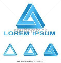 Triangle in Blue N Logo - Best Logo N image. Optical illusions, Penrose triangle, Logo