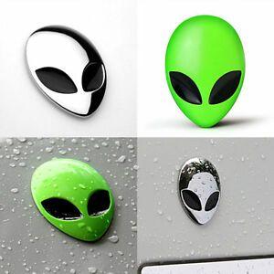 Cool Alien Logo - Cool Metal Alien Car Emblem Sticker Space Alien Head Motorcycle Car ...