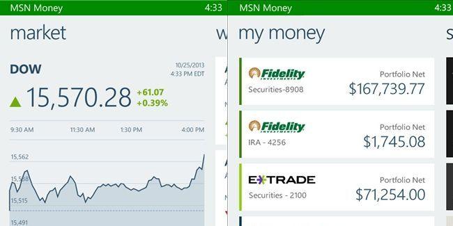 MSN Money Logo - MSN apps replace Bing Apps on Windows Phone