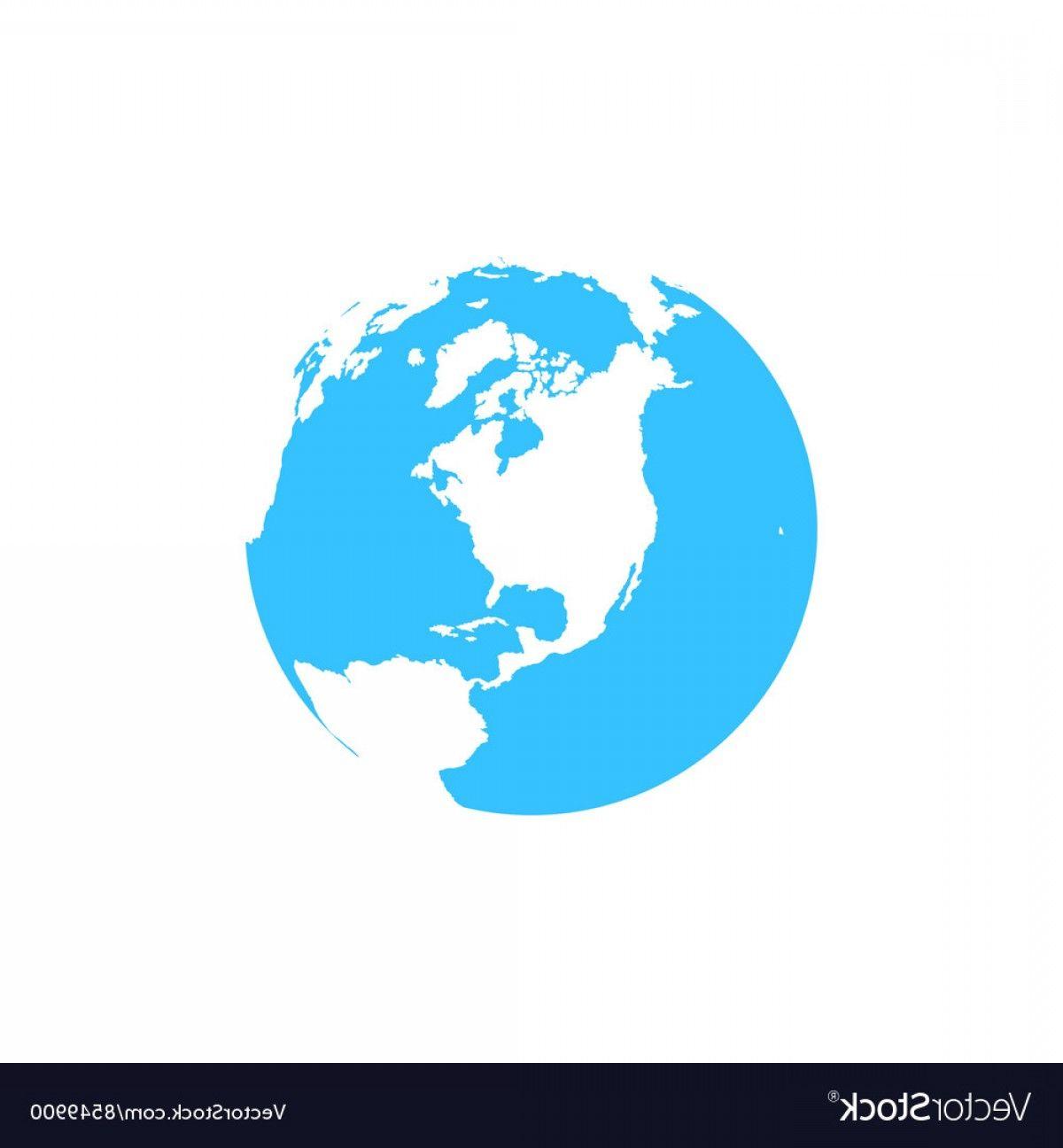 White and Blue Earth Logo - Flat Simple Blue Earth Icon Isolated On White Vector | SOIDERGI