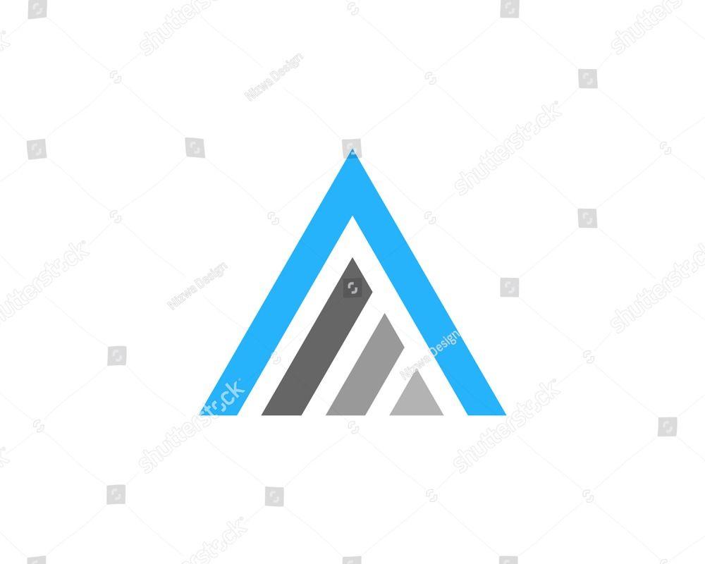 Triangle in Blue N Logo - triangle corner mountain sharp logo design