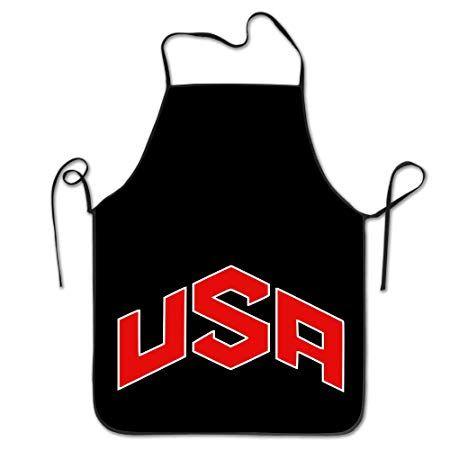 Funny Amazon Logo - Red American USA Logo Kitchen Woman Aprons Cute Cool Apron Funny ...
