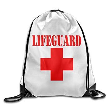 Funny Amazon Logo - Doormat bag Lifeguard Gear Logo Drawstring Backpack Travel Bag ...