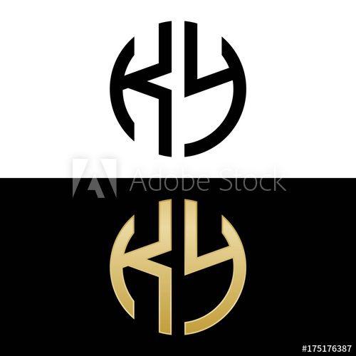 KY Logo - ky initial logo circle shape vector black and gold this stock