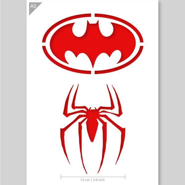 Spiderman Logo - Superhero stencil from QBIX