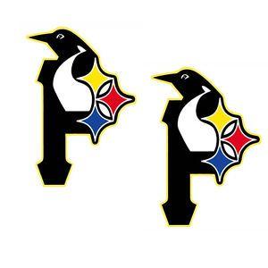 Pittsburgh Logo - Details about Pittsburgh Sports Logos Decals Set of 2 - Windows, Walls,  Indoor,Outdoor 15 x 11