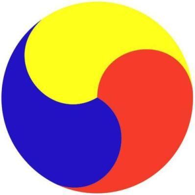 Red and Blue and Yellow Logo - Sam Ak, 3 Sacred Peaks Of Korea