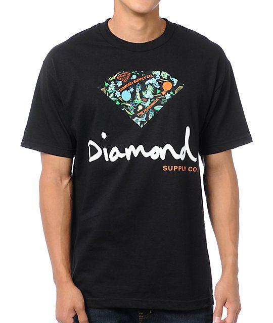The Hundreds Diamond Supply Co Logo - The Hundreds X Diamond Supply Logo Black T Shirt
