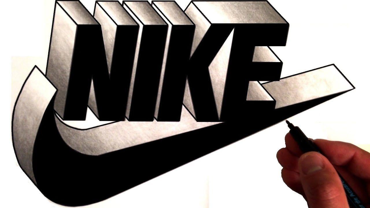 3D Nike Logo - How To Draw the NIKE Logo in 3D