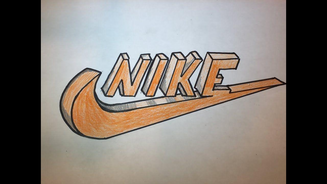 3D Nike Logo - How to Draw a 3D Nike Logo | Logo Drawing - YouTube