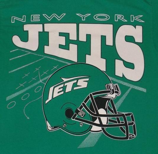 NY Jets Old Logo - Vintage 80s 90s NY Jets Old Football LogoHelmet T-Shirt Sz M | NY ...