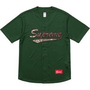Supreme Snake Logo - Supreme Snake Script Logo Baseball Jersey Large Dark Green Box Logo