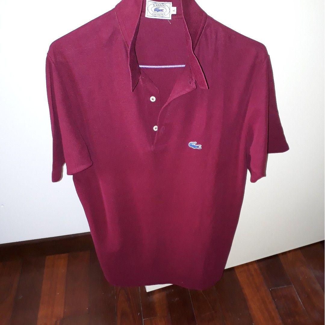 Izod Shirt Logo - Vintage Izod Lacoste Polo Red Shirt. L. Blue crocodile logo, Men's ...