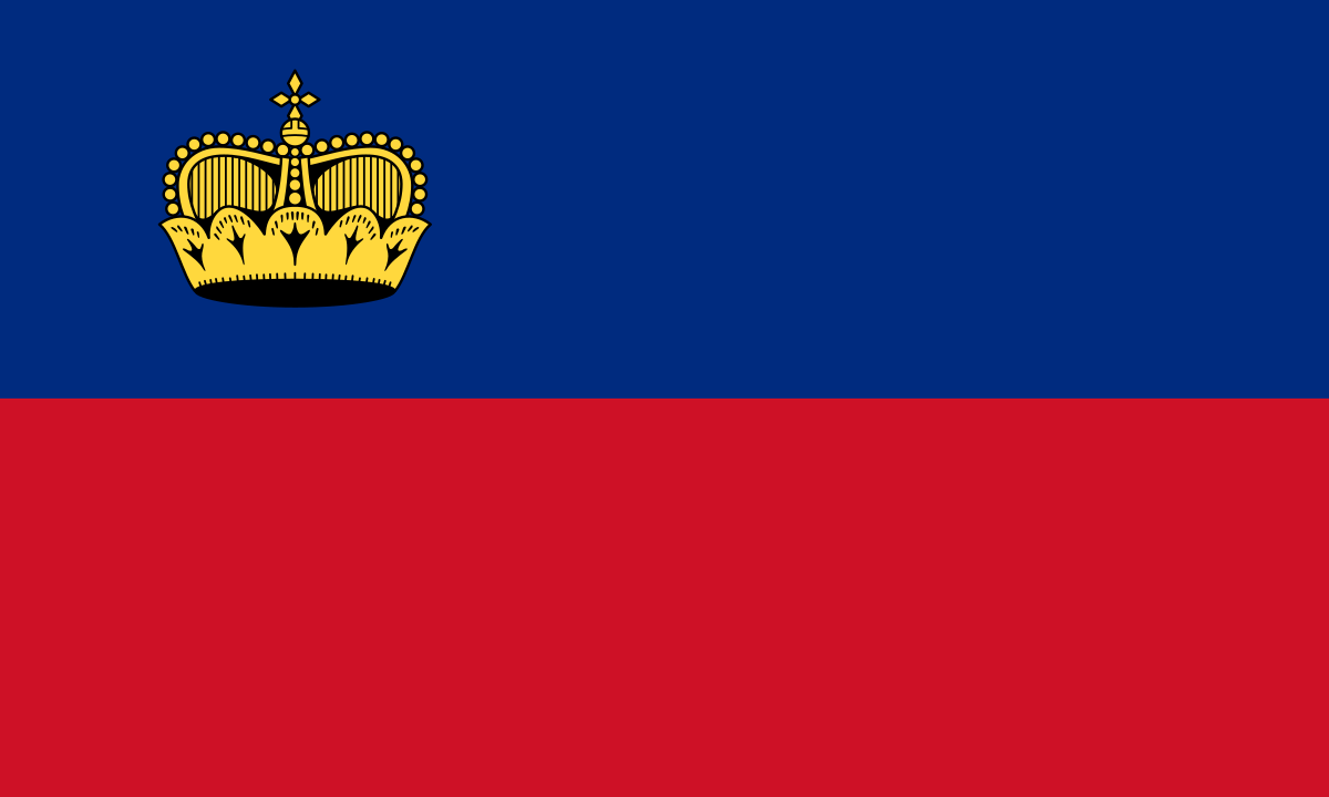 Red and Blue F Crown Logo - Flag of Liechtenstein
