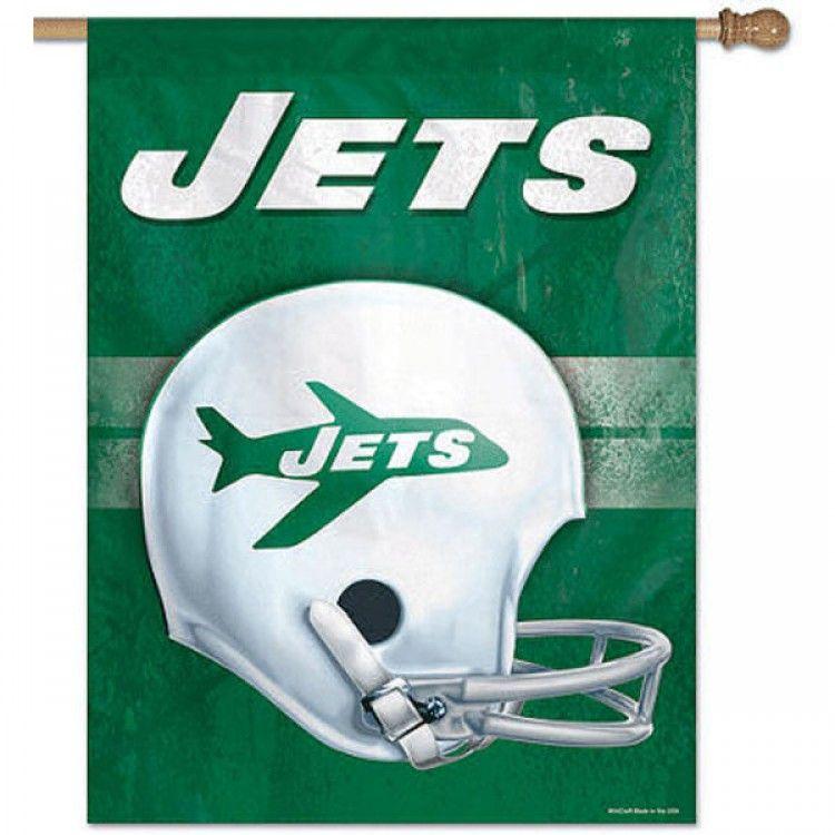 Vintage New York Jets Logo - Jets Retro Helmet Flag and Retro Banner for New York Jets