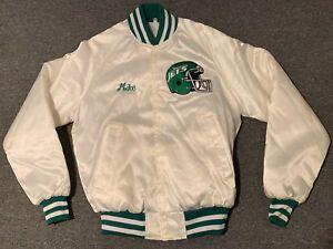 Vintage New York Jets Logo - Vintage New York Jets Satin Jacket Sz M White Embroidered Mike NFL ...