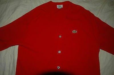 Izod Crocodile Logo - VTG Izod Lacoste Red Cardigan Sweater Mens Sz L Made in USA