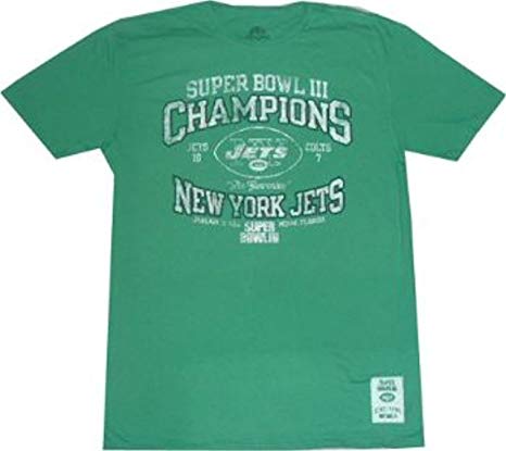 Vintage New York Jets Logo - Amazon.com : New York Jets Super Bowl 3 Champions Vintage Slim Fit T ...