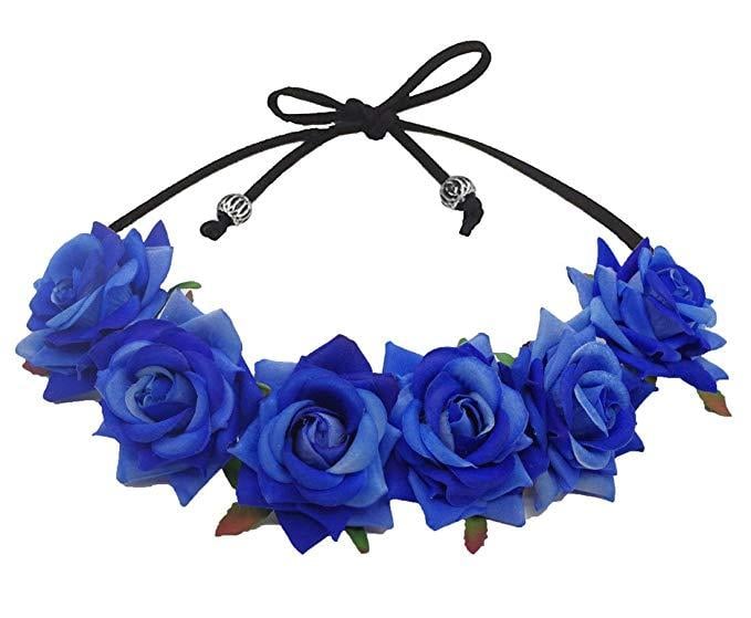Red and Blue F Crown Logo - Floral Fall Rose Red Rose Flower Crown Woodland Hair Wreath Festival ...