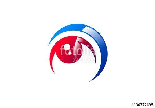 Red Eye Logo - eye vision logo, circle red eye visual logo icon, global swirl ...