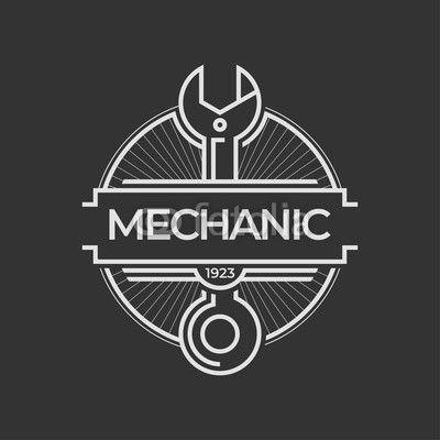 Vintage Automotive Shop Logo - Auto mechanic service. Mechanic service logo set. Repair service ...